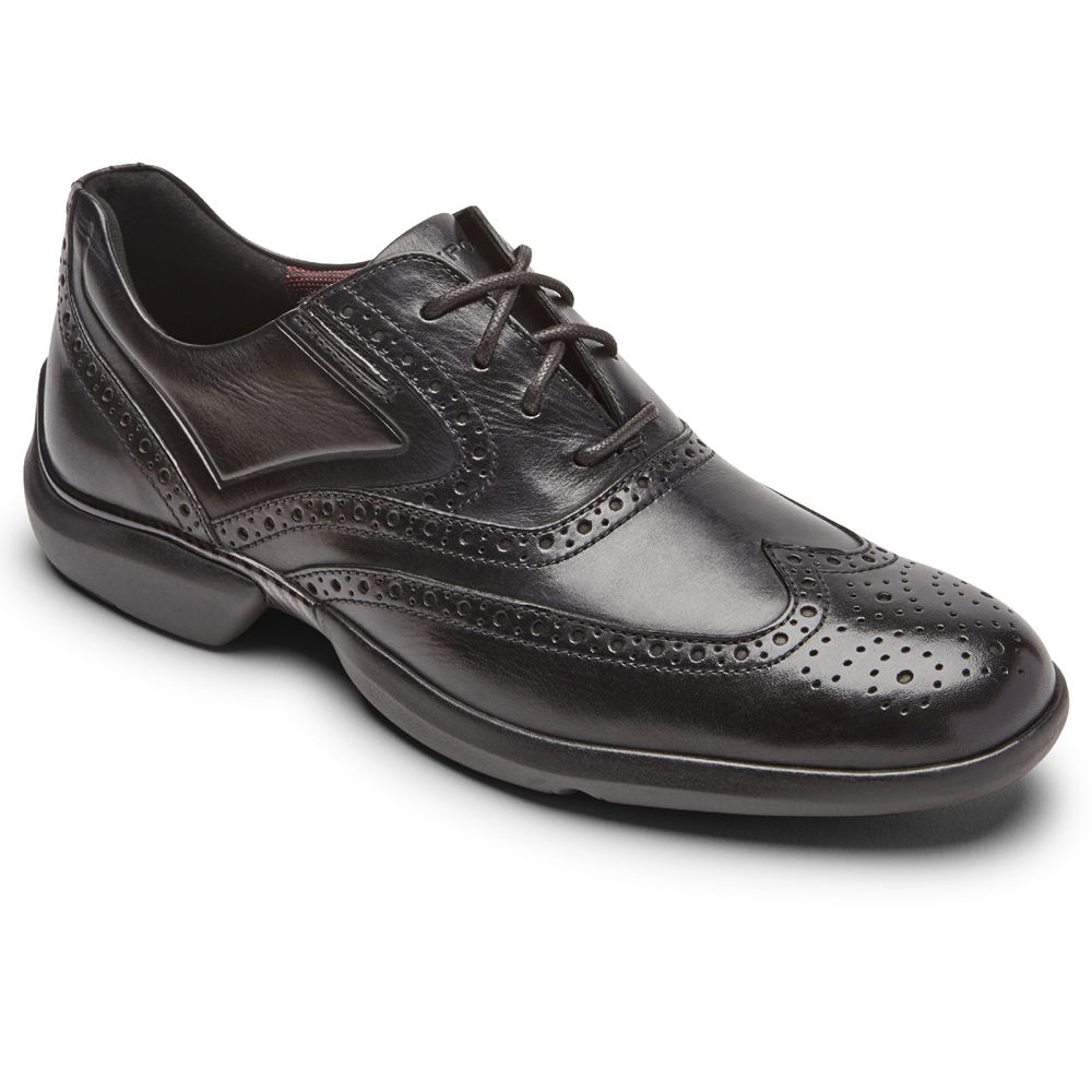 Sapatos Lace Ups Rockport Homem Pretas - Total Motion Advance Wingtip - 62508ALCD